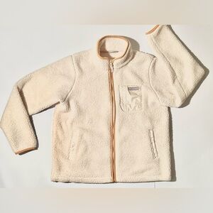 Columbia Cream Sherpa Jacket with Tan Trim